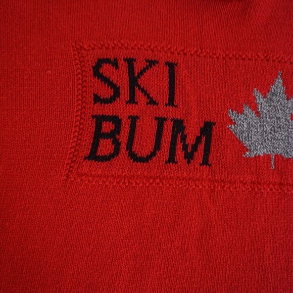 Vintage '90S Parkhurst Weekend Red Ski Bum 100% Cotton Knit Crewneck Sweater L - Picture 7 of 10